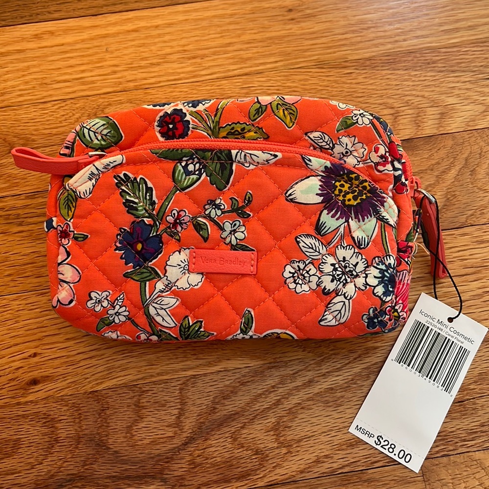 Iconic Mini Cosmetic Vera Bradley, Coral Floral